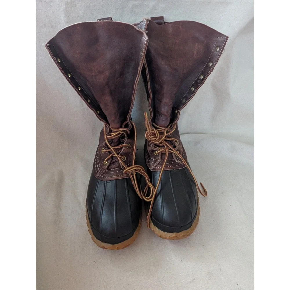LL Bean Maine Hunting Shoe Insulated Duck Boots Brown Leather USA Size 6 N